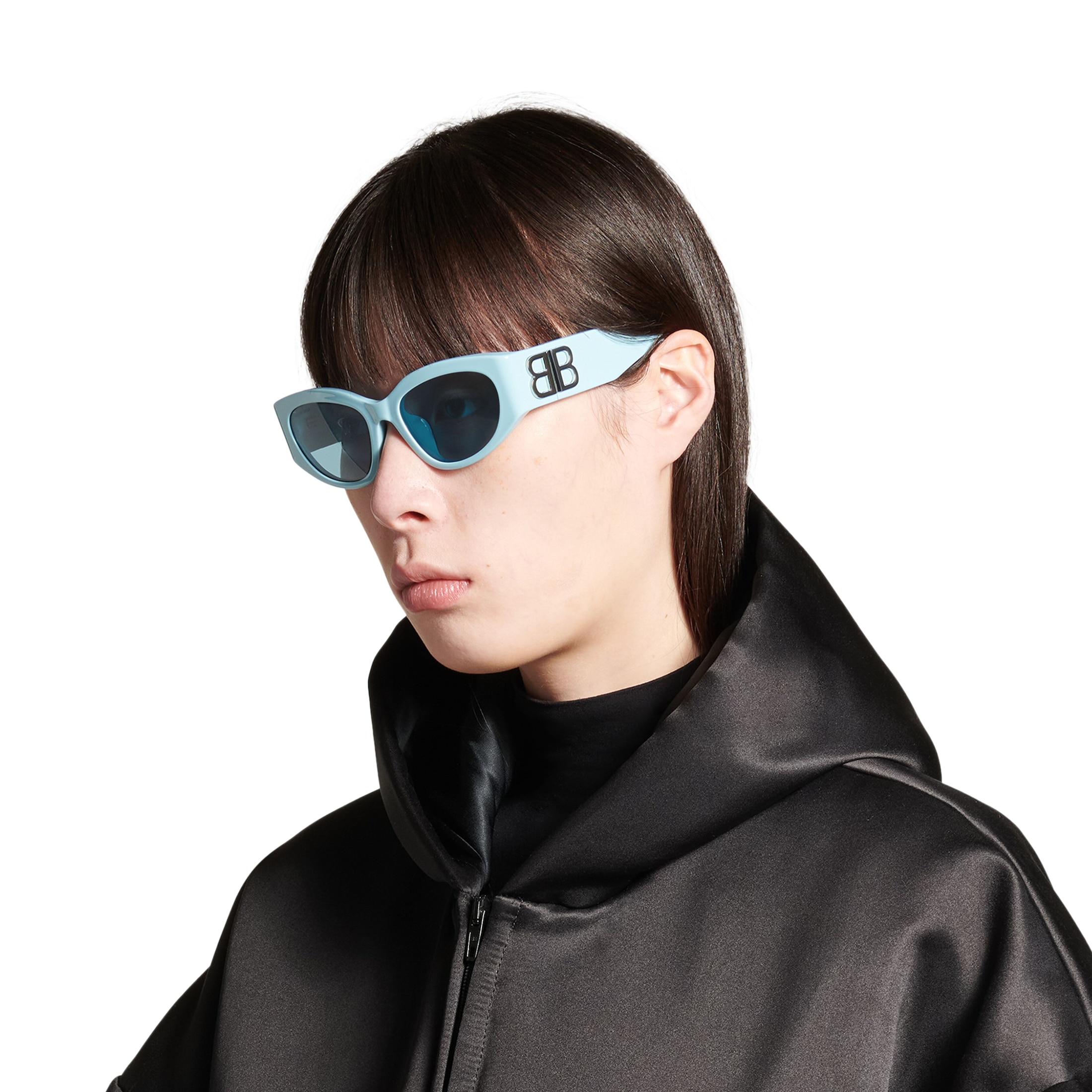 Women’s Bossy Round Af Sunglasses in Light Blue - Image 3